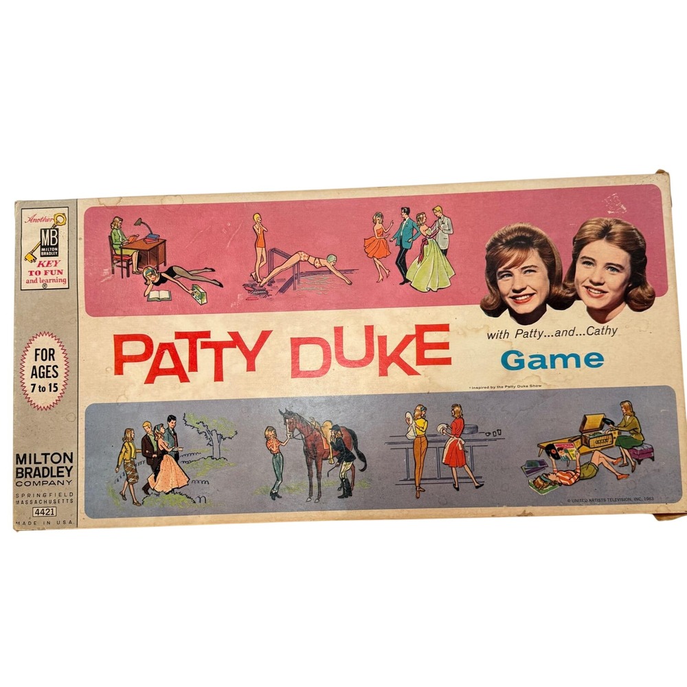 Vintage 1963 Milton Bradley Patty Duke Game 4421 Complete Board Game Retro TV *